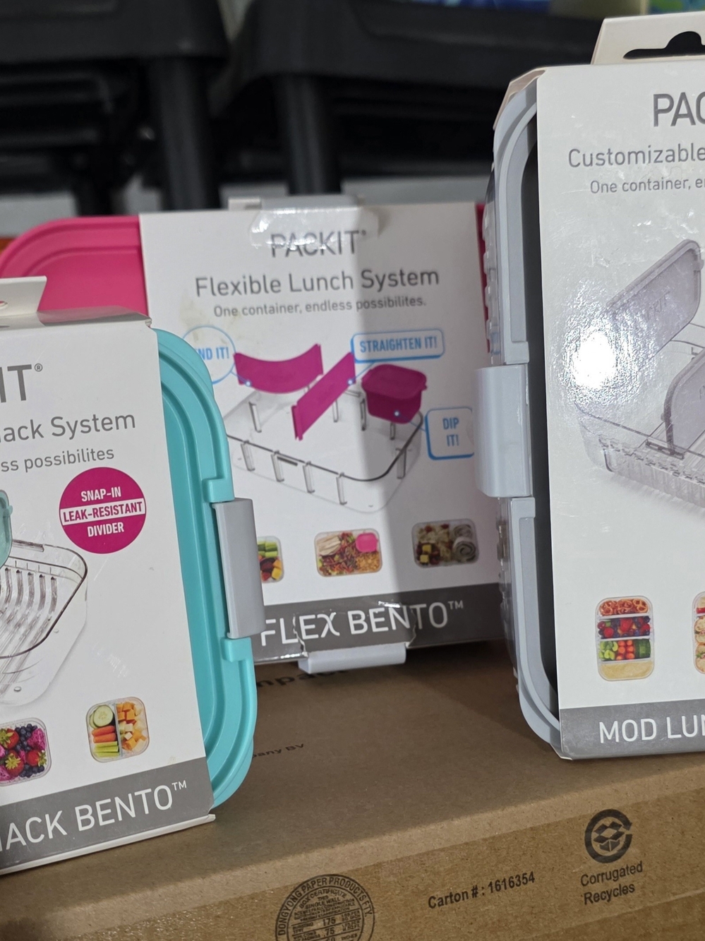Flexible Lunch System - Teal Pink And Gray Bento Food Container